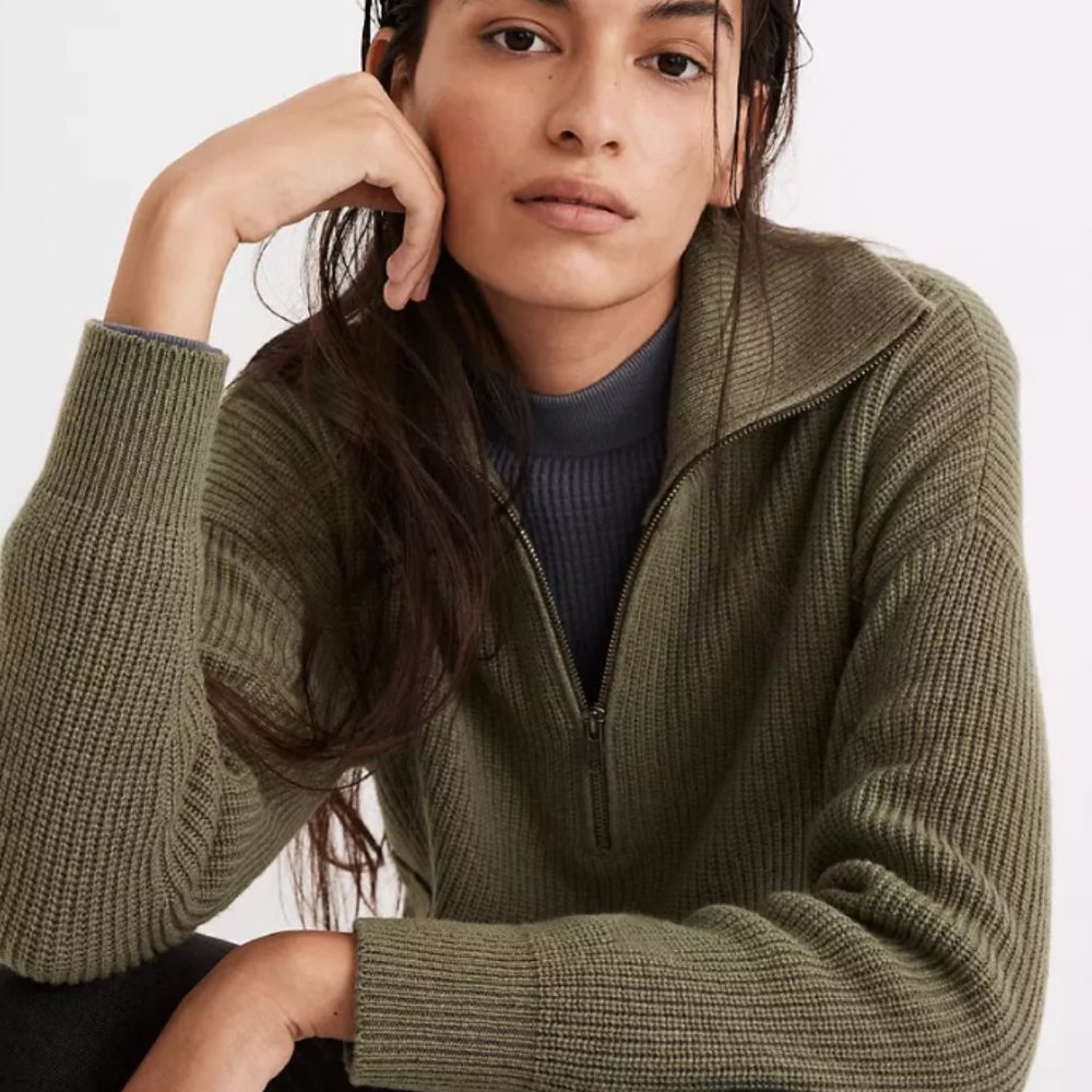 Madewell Glenbrook Half-Zip Pullover Sweater